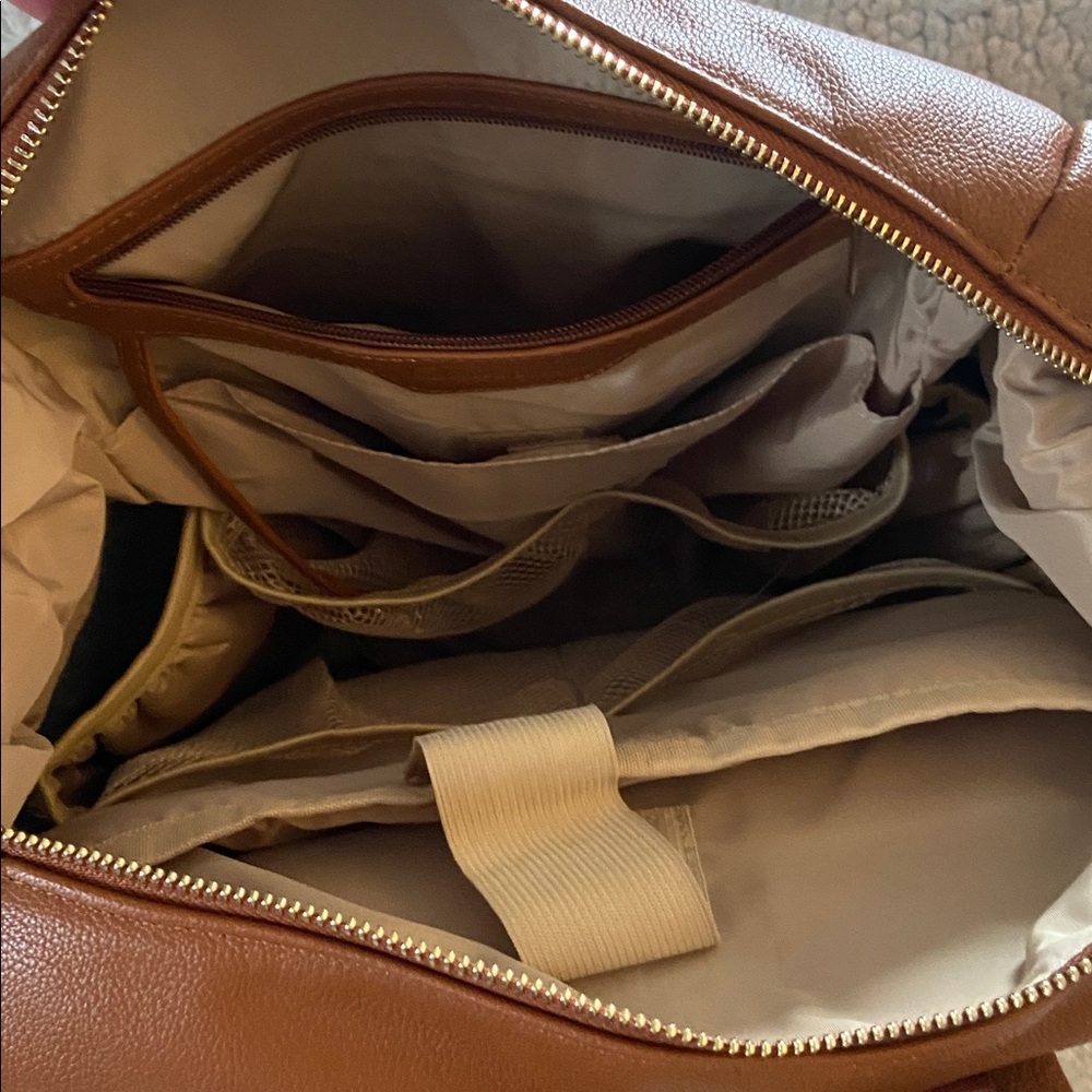 Chic Brown Faux Leather Diaper Bag - Picture 6 of 10